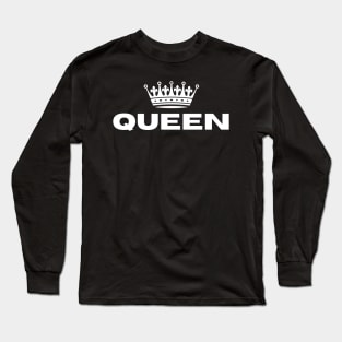Queen, Matching Couples for King Queen, Valentines Gift for Him and Her, Gifts Matching Couples Set for Him and Her Long Sleeve T-Shirt